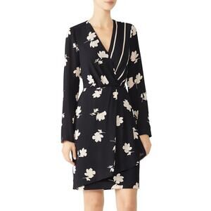 Slate & Willow Black Floral Combo Faux Wrap Dress 2